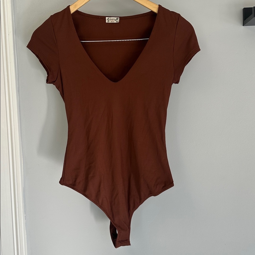 Intimately Free People Short Sleeve Ribbed Bodysuit